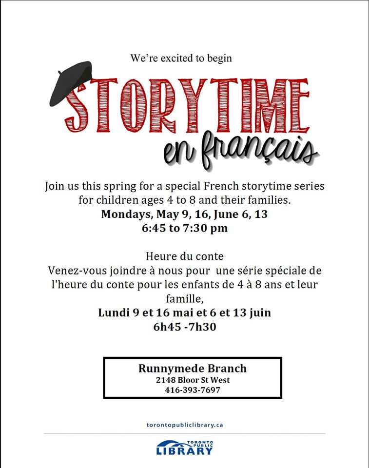 French Storytime @ Runnymede Public Library