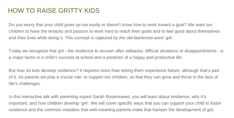 Parenting Talk - SR, about